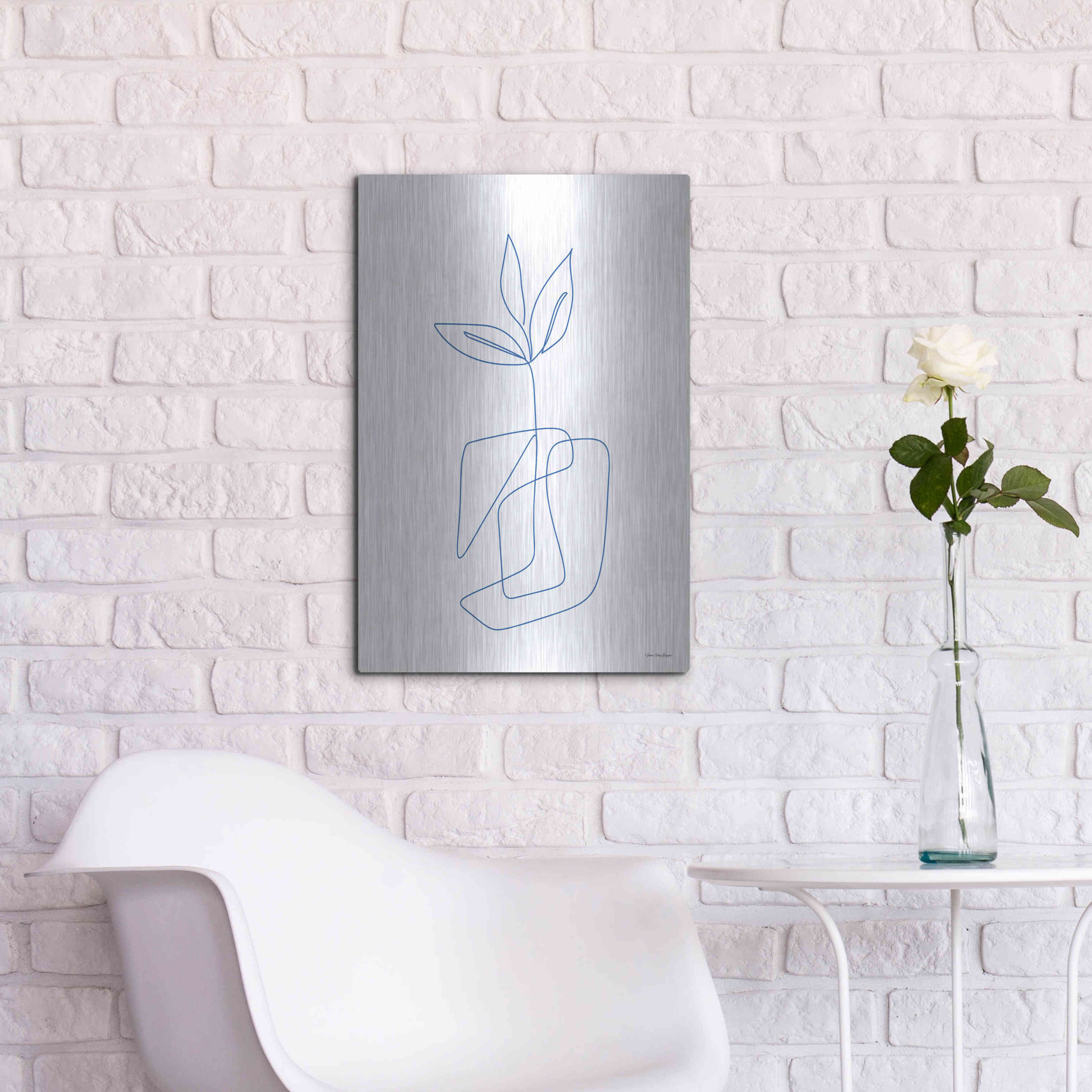 Latitude Run® 'One Line Botanical II' by Seven Trees Design, Metal Wall
