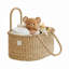 Organisateur de couches Seagrass, panier de rangement en rotin tissé 16 x 11 pouces avec diviseur en coton, cadeau de fête de naissance