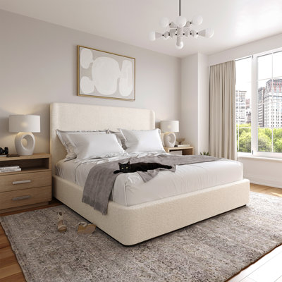 Serene Upholstered King Bed With Wingback Headboard