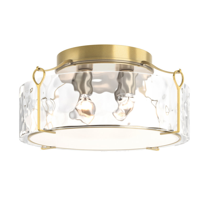 Bow 1 - Light Semi Flush Mount, Water Clear, Modern Brass