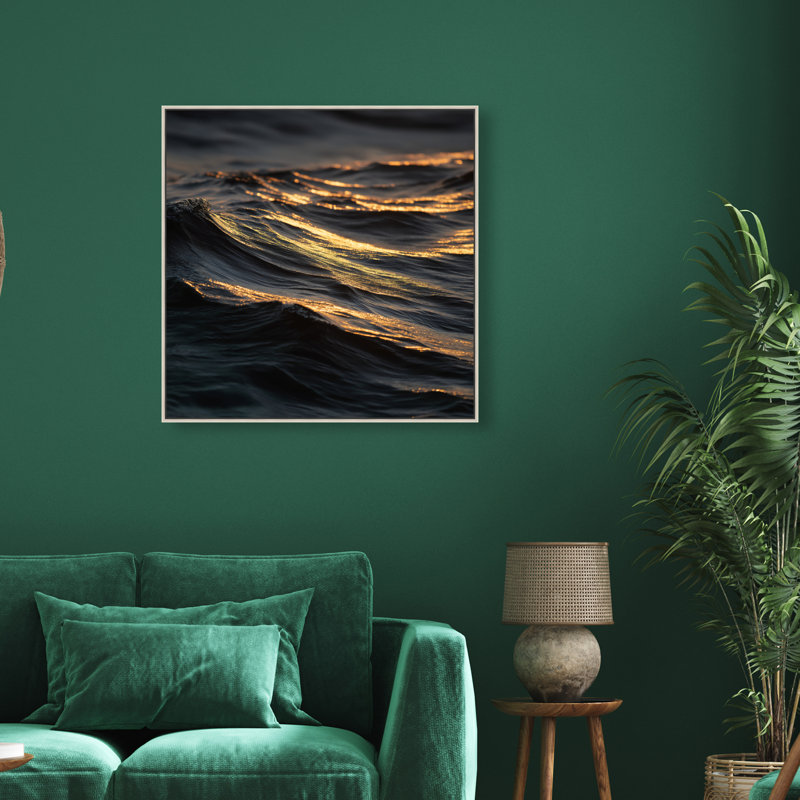 Sunset Sea II Print by Oliver Gal, 31" H x 31" W, Silver Floater Frame
