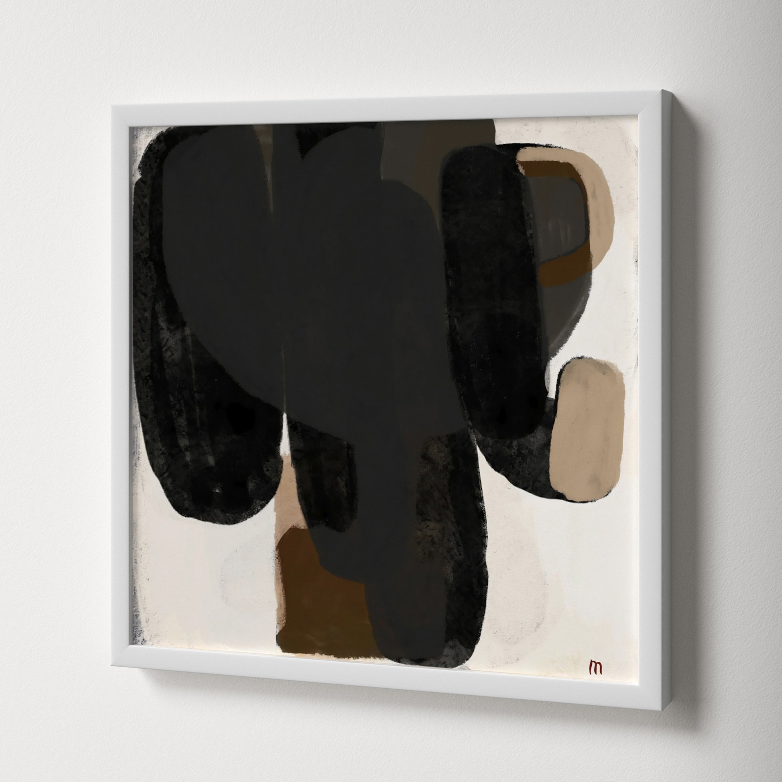 Abstract No. 2 Print, White, 16" H x 16" W x 1.25" D
