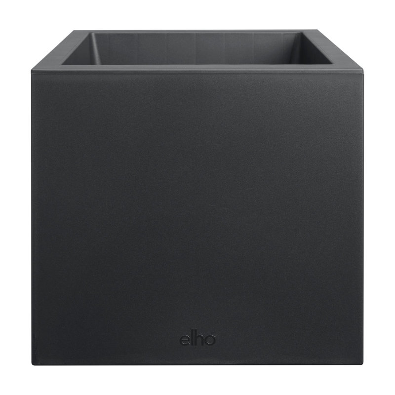 Vivo Next Square Planter Box, 37cm H x 39cm W x 39cm D, Living Black