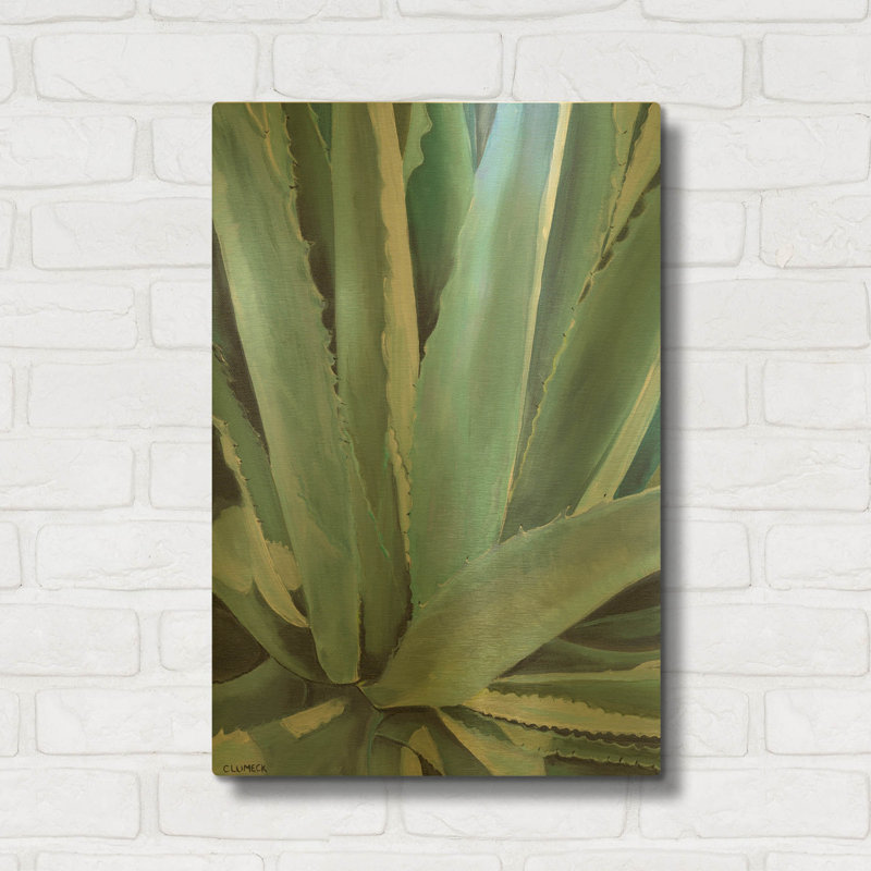 «Blue Agave» par Alana Clumeck, art mural en métal doré, 16 po x 24 po, 16 po x 24 po