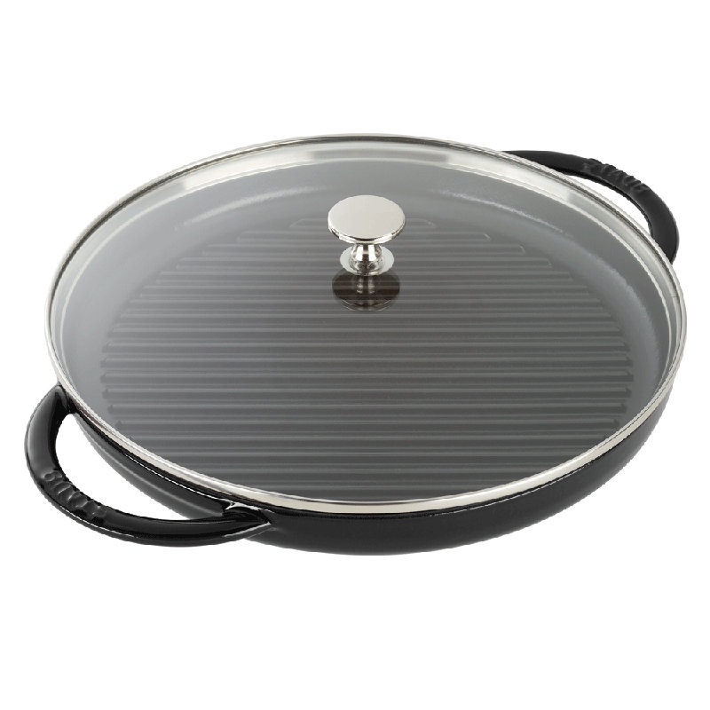 Staub 12 in. Cast iron Grill Pan, Black Matte