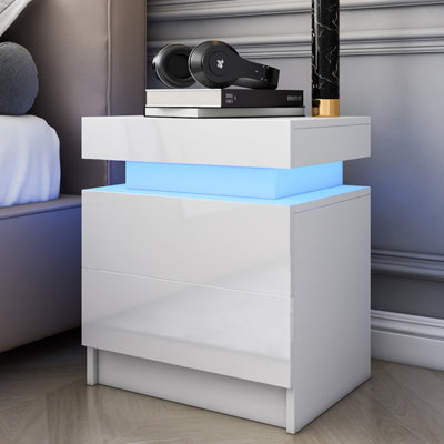 Albanese Manufactured Wood Nightstand with RGB LED Lights