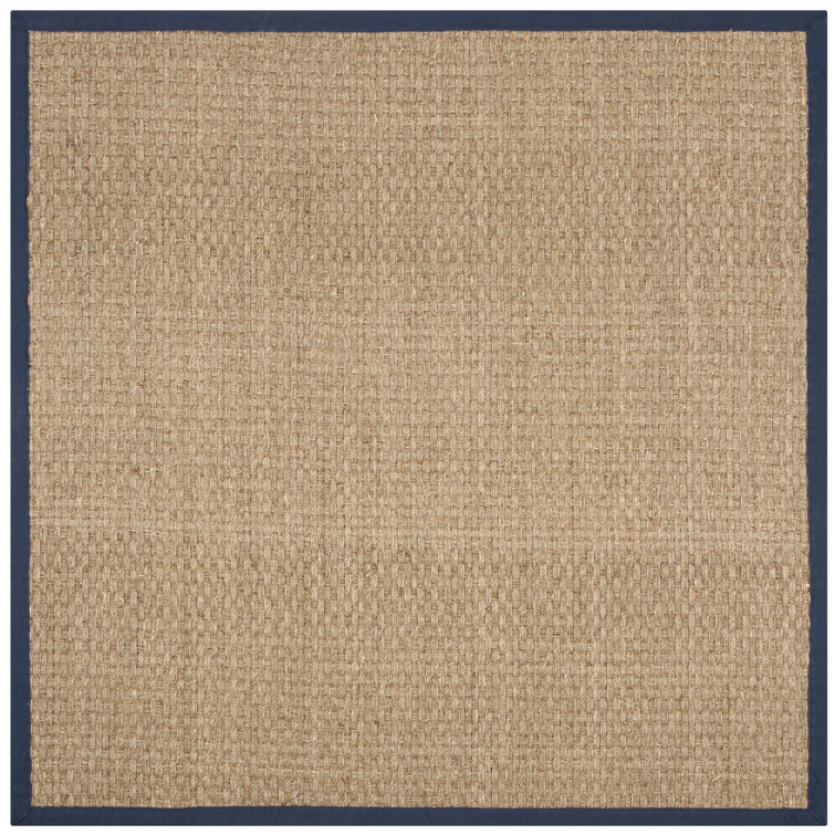 Auckland Bamboo Slat/Seagrass Natural / Blue Area Rug