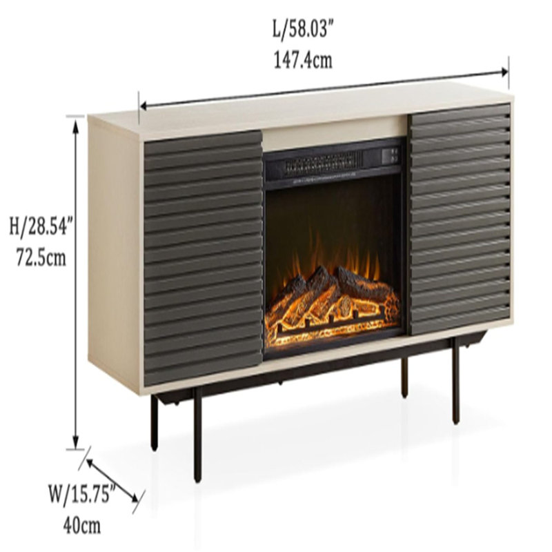 Nicquan Solid Wood Accent Cabinet, Natural/Gray