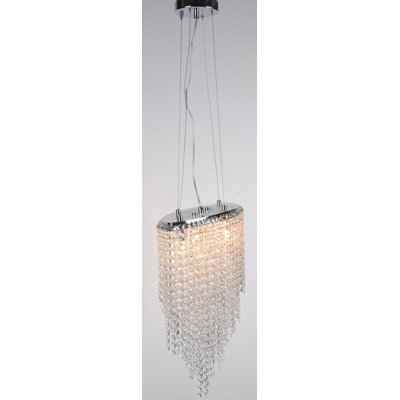 6-Light Chrome Chandelier With Clear Crystal Accents