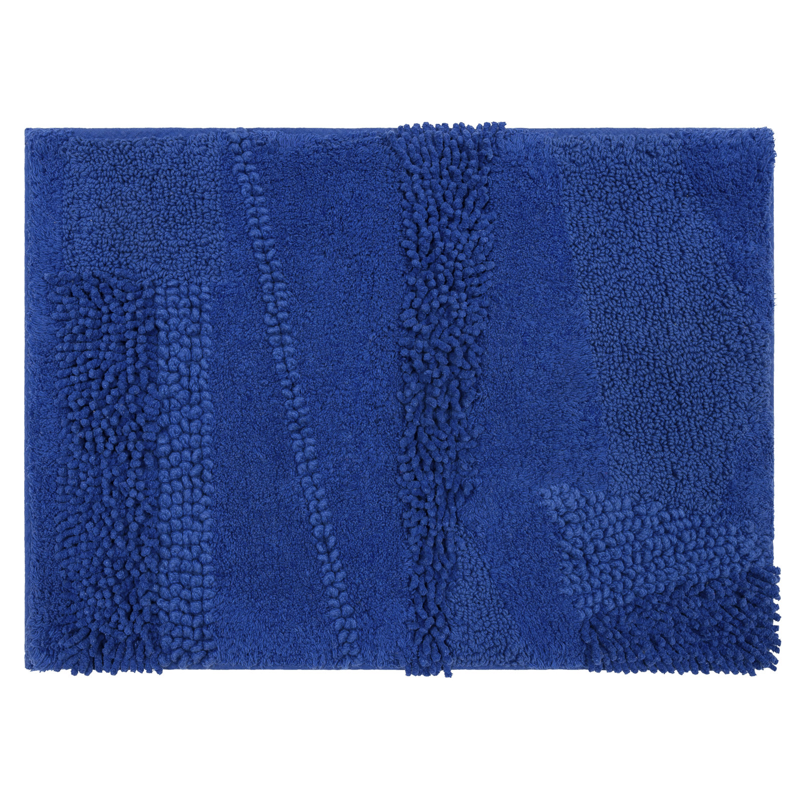 Laverne Solid Cotton Bath Rug, Fiesta Cobalt, 24" W x 60" L