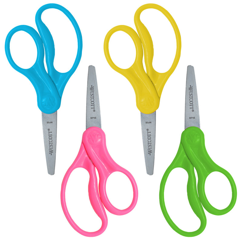 Ciseaux pour enfants, H 2,25 po x l 3,63 po x P 7,13 po