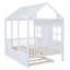 Lit double en bois avec lit gigogne simple, lit de jour en bois