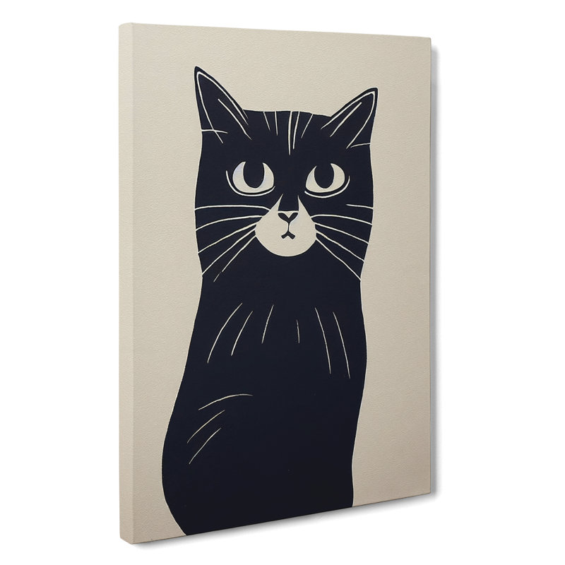 An Inquisitive Cat - Wrapped Canvas Print, 60cm H x 40cm W x 3cm D