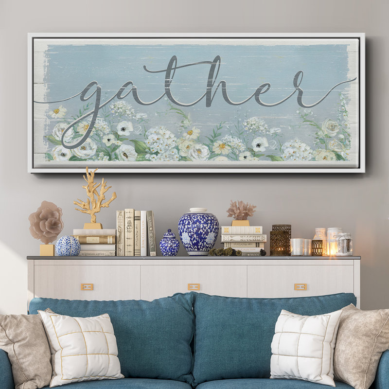 Gather Garden- Framed Canvas, 20" H x 50" W