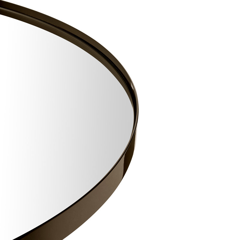 Circular Round Stainless Steel Framed Wall Mounted Bathroom Vanity Mirror, 30" x 30", Oil Rubbed Bronze