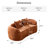 2-seater Curved Compressed Sofa, Upholstered Boneless Loveseat-1517070265