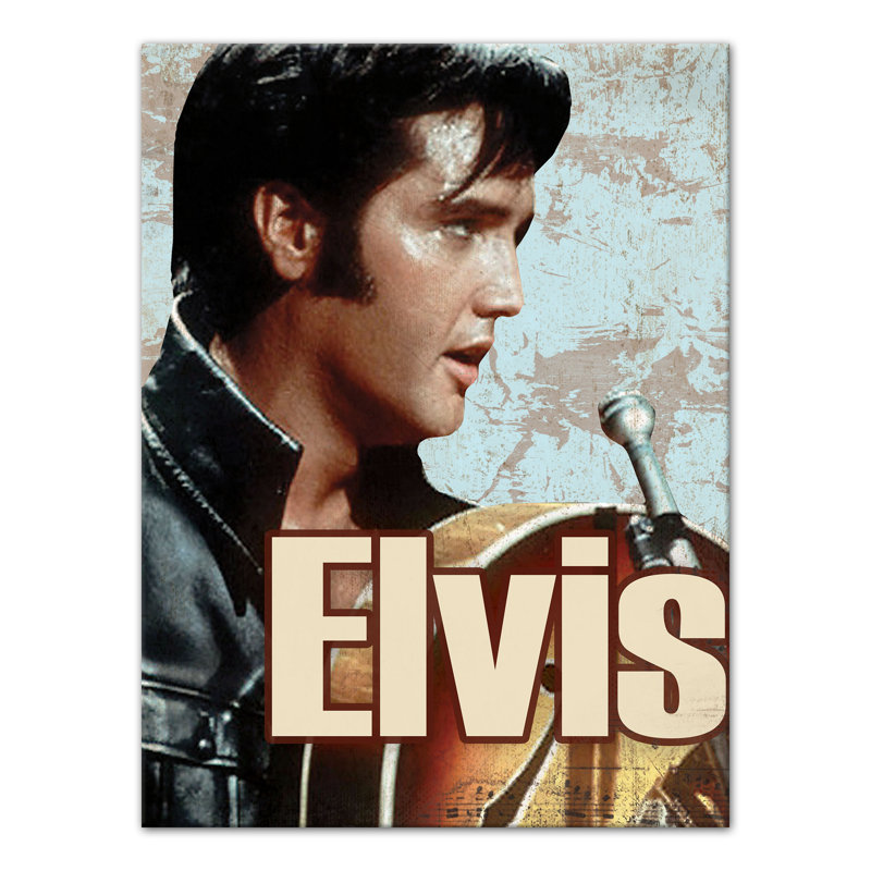 " Elvis ", 16" H x 12" W x 1.25" D, Wrapped Canvas