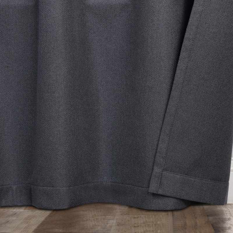 100% Blackout Machine Washable Curtain Panels, Set of 2, Charcoal, 52" W x 96" L