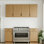 Ensemble d'armoires de cuisine en bois de frêne moderne avec deux armoires murales de 12 po, une armoire murale de 30 po et une armoire de base de 12 po avec tiroir - compatible avec un four mural de 30 po
