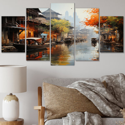 Grissom - art mural sur toile Vietnam - 5 panneaux