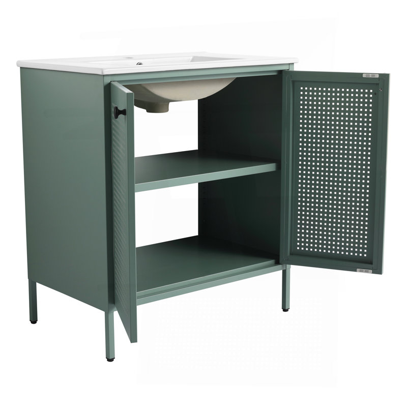 Meuble-lavabo autoportant de 30 po avec lavabo en céramique