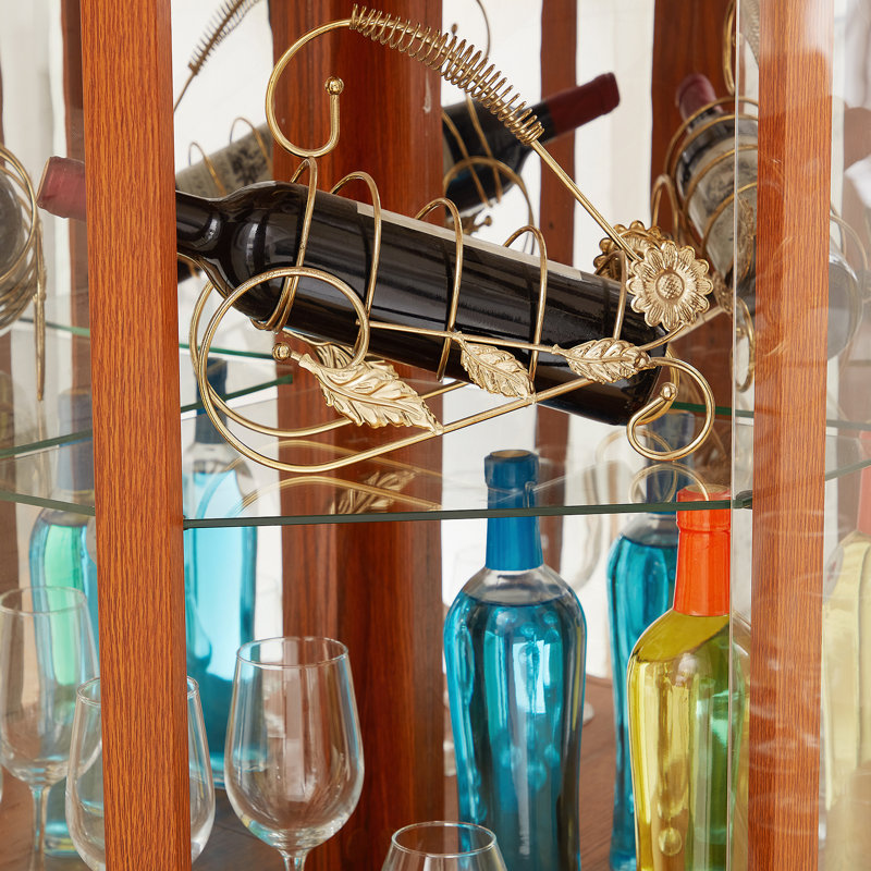 Vitrine de coin lumineuse en verre pour le salon, idéale pour la collection antique, le rangement du vin et la présentation d'objets précieux