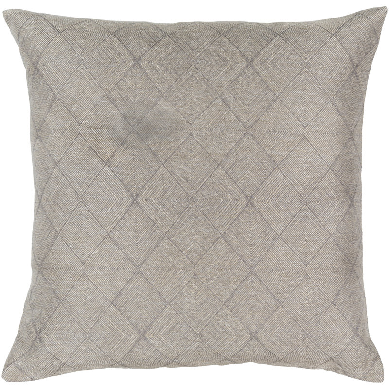 Messina Square Pillow Cover & Insert, Polyester/Polyfill, 18" x  18", Gray