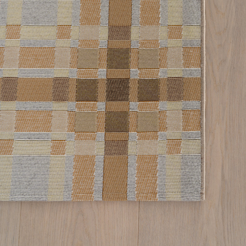 Mesael Modern Plaid Indoor Rug, Beige, Rectangle 8' x 10'