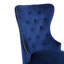 Chaise d'appoint avec velours bleu, base en acier inoxydable, avant et arrière, pour espace de vie avec pieds en velours, design, primaire-120946041