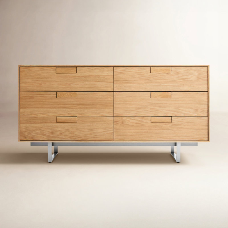 Series 11 6 - Drawer Dresser, Stainless Steel/White Oak