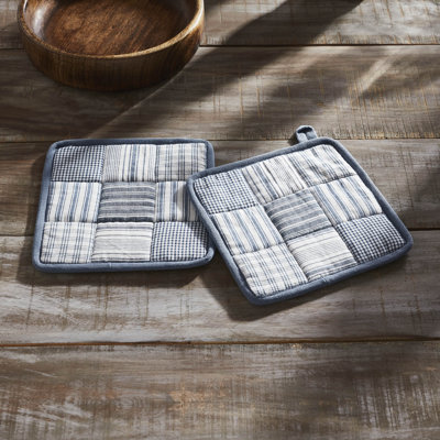 VHC Brands Sawyer Mill Patchwork 100% Cotton Pot Holder Set
