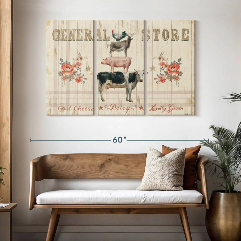 Plaque murale Kema Farm Patchwork I, H 32 po x l 50 po