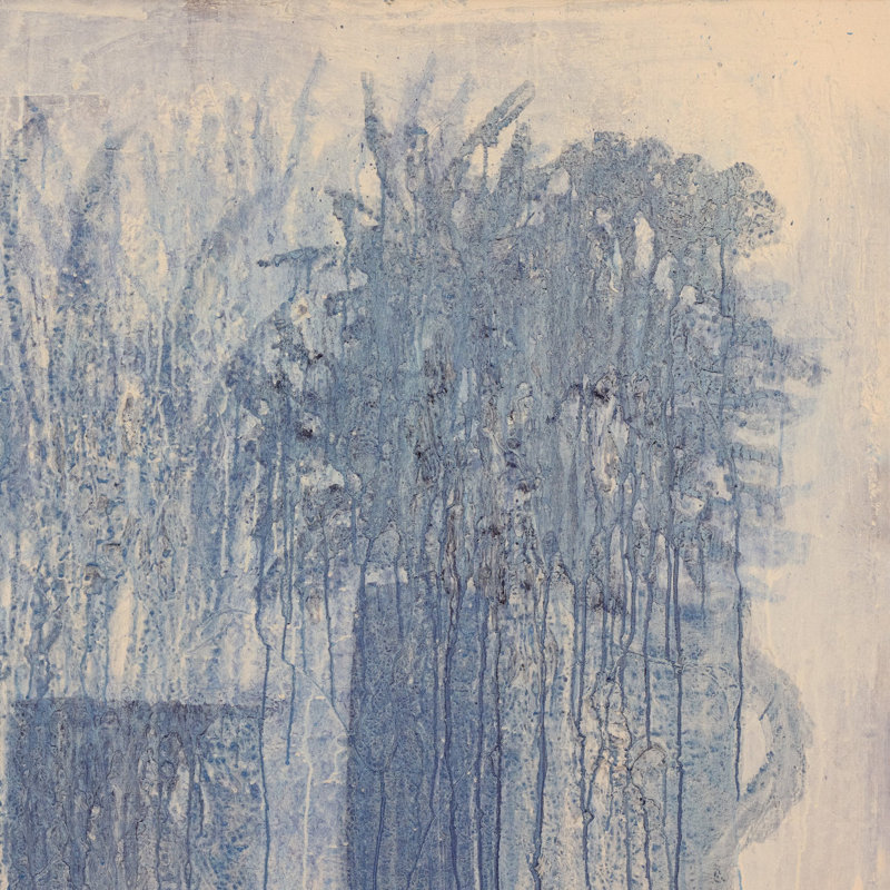 Blue Flowers No. 1 Painting by Benjamin Galvan, 32" H x 32" W