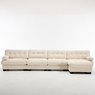 Spacious Sectionals, Wood 158 Inch Modern L Shaped Sofa For Home