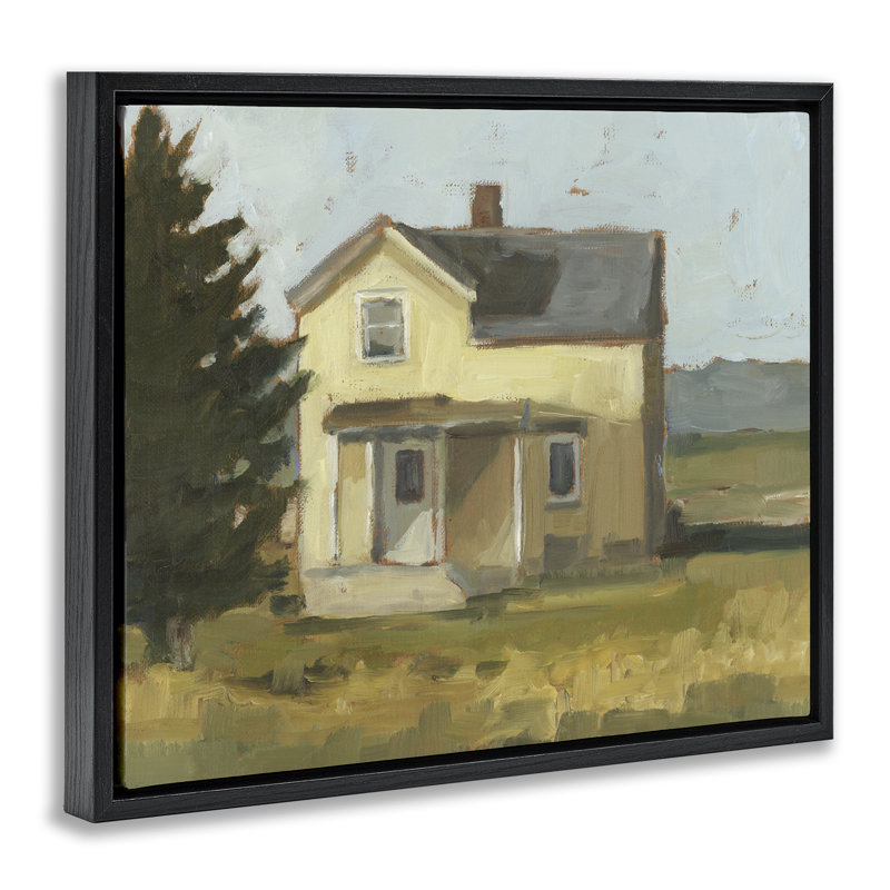 Art mural sur toile flottant, "Étude de chalet isolée", par Ethan Harper, H 17 po x l 21 po, Cadre flottant noir de jais