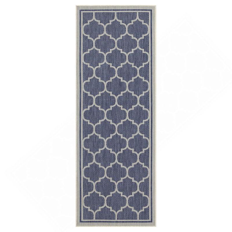 Blue 2 Ft. 7 In. X 7 Ft. 3 In. Indoor/Outdoor Area Rug, Runner 2'7" x 7'3"