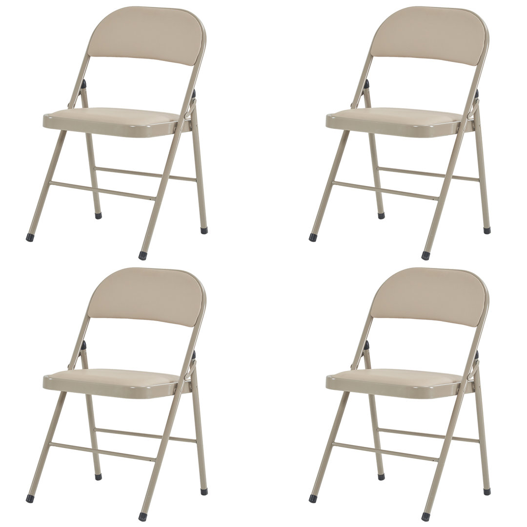 Leshaunda Vinyl Padded Office Folding Chairs Folding Chair Set (Set of 4) Inbox Zero