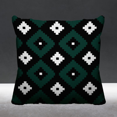 Nosi Geometric and Ikat Outdoor Reversible Throw Pillow