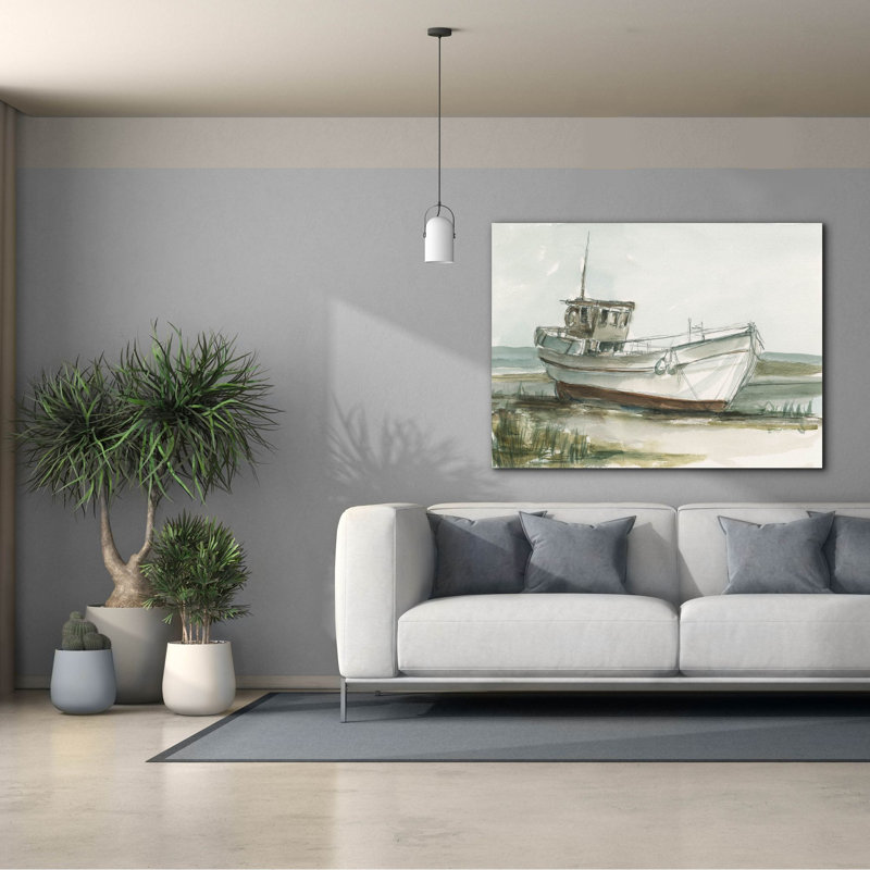 «Abandone Fishing Boat 1» par Ethan Harper, art mural sur toile, H 40 po x l 54 po