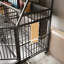 Cage pour animaux avec structure en fer, tiroirs de rangement, 34,52 po Profondeur, 49,53 po de hauteur, lavabos en acier inoxydable noir, hauteur, largeur 22,91 po,-1661025675-1661025672