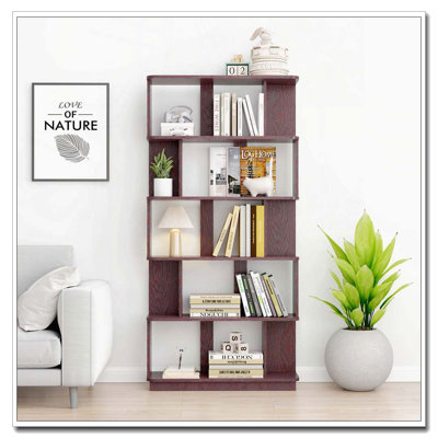 Bibliothèque de rangement ouverte à 5 niveaux L 31,5 "x H 64,56"