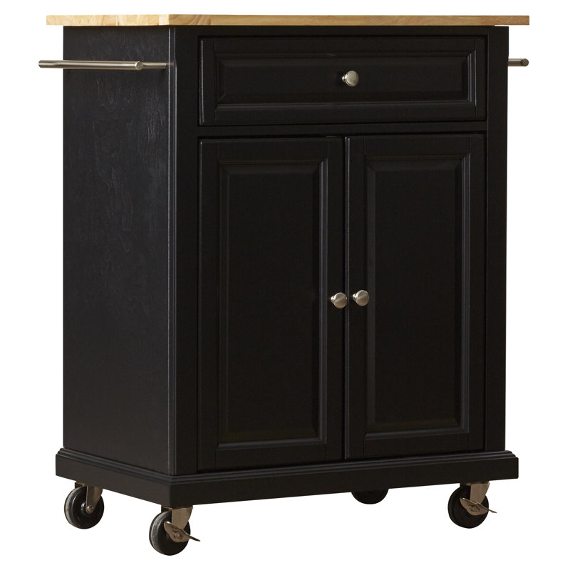 Hedon Wood Kitchen Cart, Black