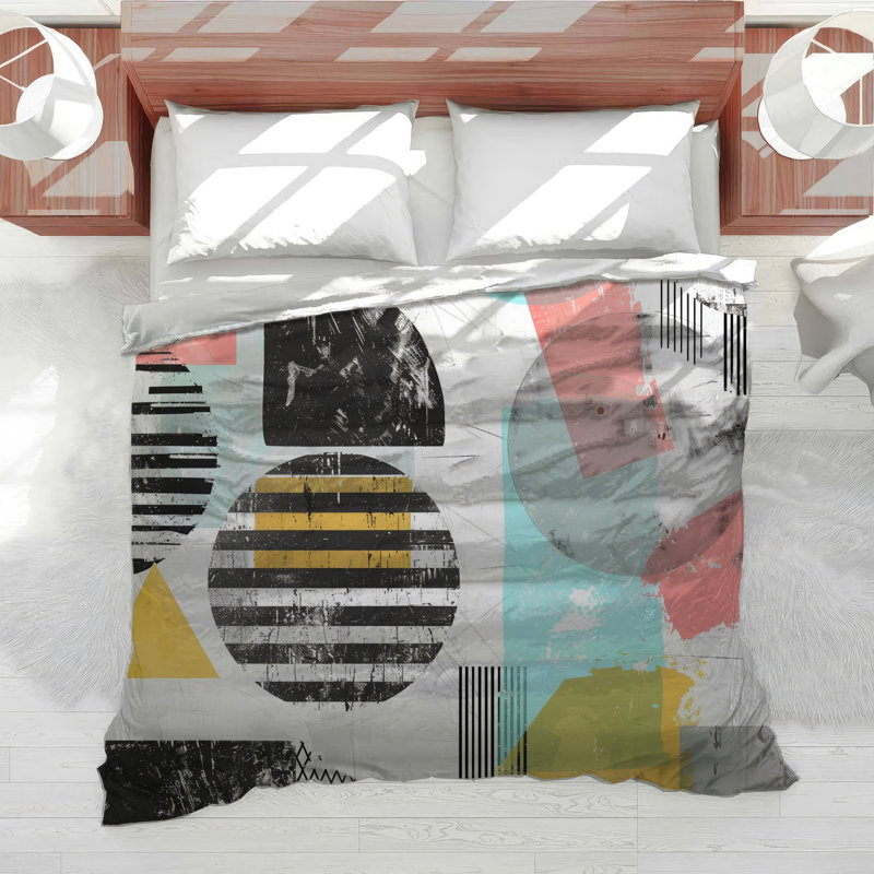 Geometric Abstract Bedding Graphic Comforter Minimalist, Twin Comforter