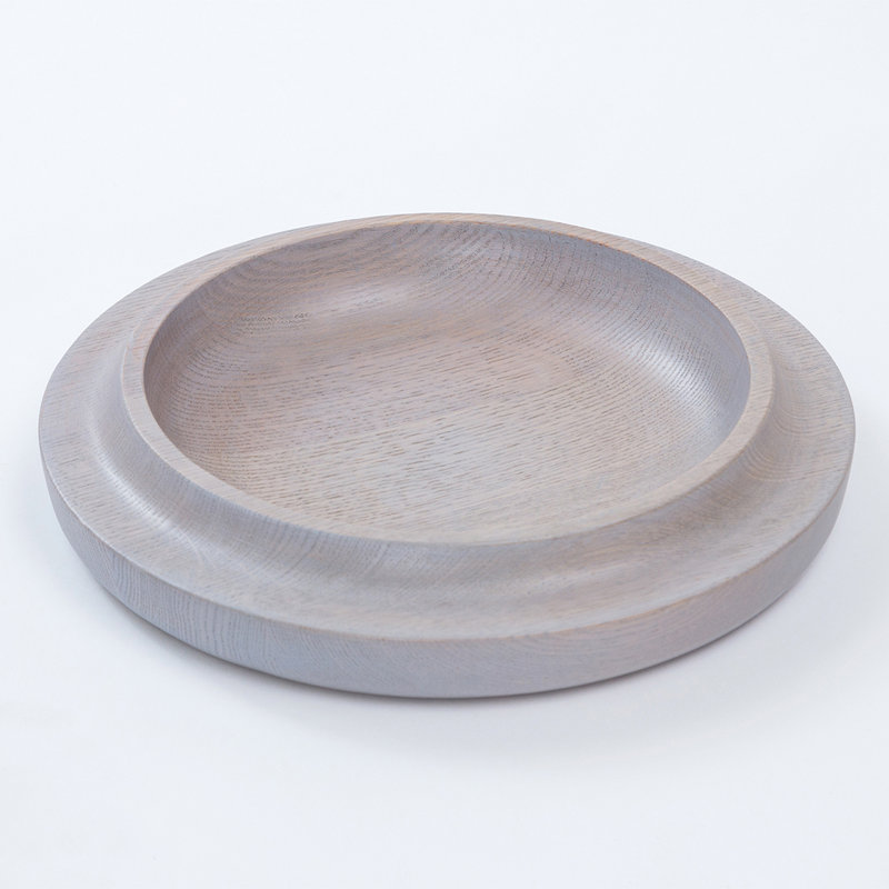 Waan Wood Fruit Bowl, 2.5" H x 14.25" W x 14.25" D, Off-White Gray