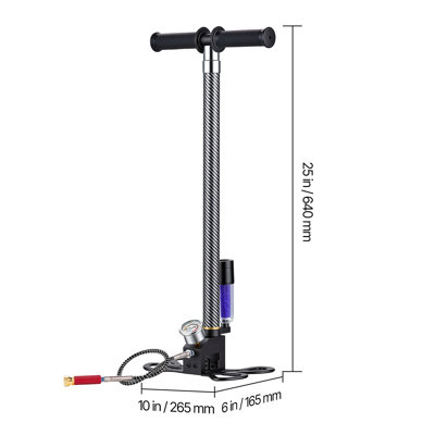 Pompe à main PCP, 3,5 étages, pompe à étrier de remplissage de carabine à air comprimé à haute pression, 31,03 MPa, 4500 PSI, avec filtre à huile, jauge de pression, corps en acier inoxydable, pour le remplissage de pneus Paintball