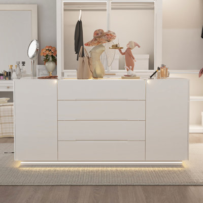 Gustavs 16-Drawer Tempered Glass Chest