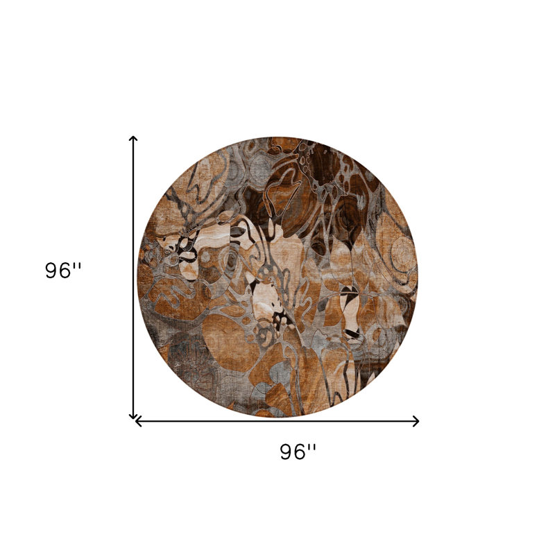 Tapis d'intérieur rond antidérapant 8 po