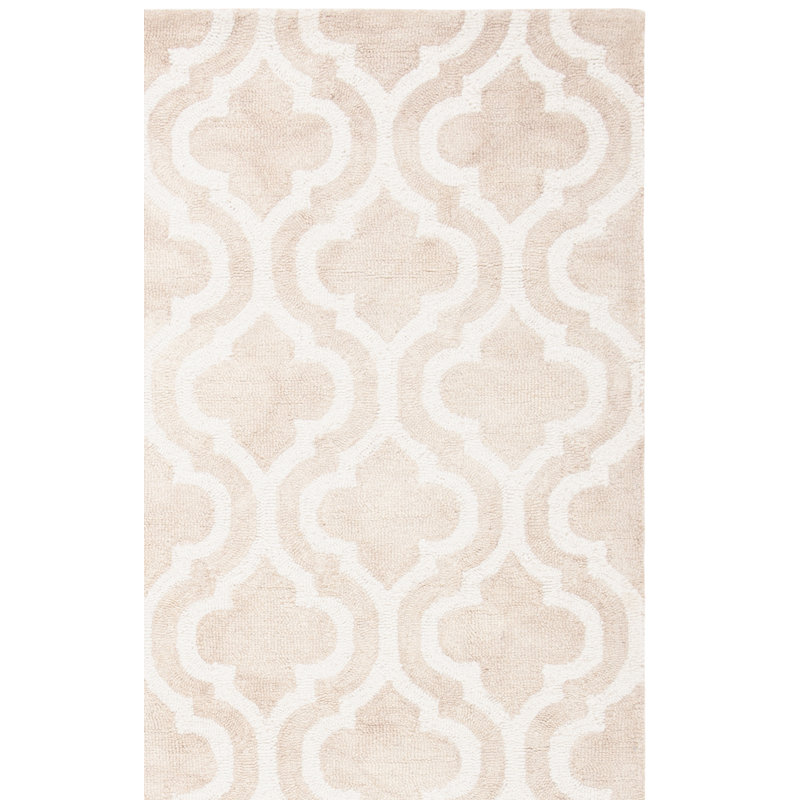 Defranco Hand Tufted Wool Geometric Rug, Square 7'