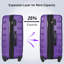 Valise Hardshell 4 pièces + valise à roulettes avec verrou TSA - Bagages légers de 16 po + 20 po + 24 po + 28 po