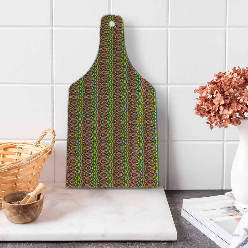 Multicolore planche à découper en verre trempé à motif géométrique Ambesonne